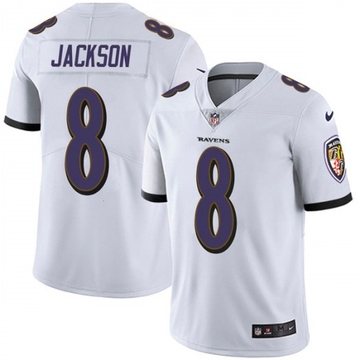 Youth White Baltimore Ravens #8 Lamar Jackson Vapor Untouchable Football Jersey